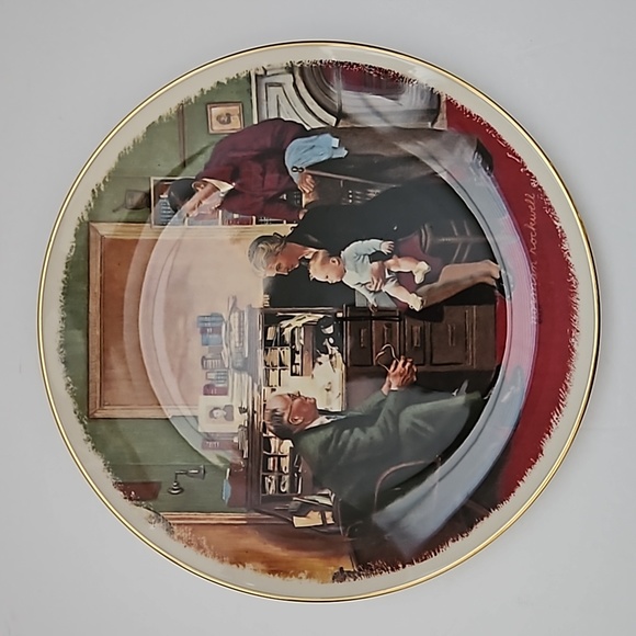 The Gorham Collector's Society The Annual Visit Norman Rockwell Porcelain Plate - Picture 1 of 9